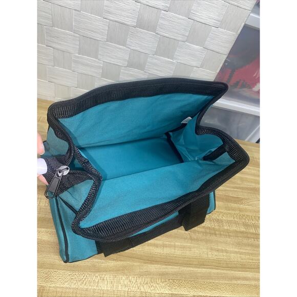 New Makita Tote BAG Contractor Tool Bag Teal Black Double Handle Zipper Top - Picture 6 of 9